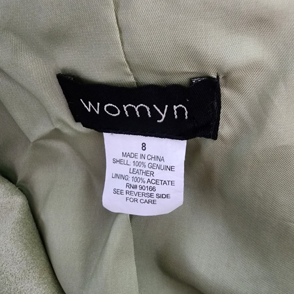 Womyn Green Genuine‎ Leather Suede Blazer Jacket Women's Size 8 - Picture 3 of 4
